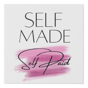 Self Made Self Paid Watercolor Entrepreneur Faux Canvas Print