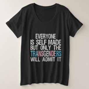Self Made Transgender Man LGBT Trans Flag FTM Plus Size T-Shirt