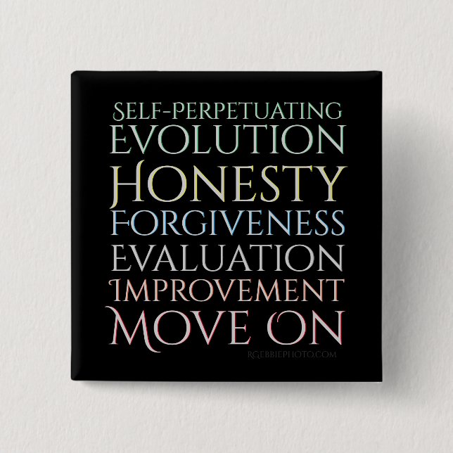 Self Perpetuating Evolution The Five Keys Pinback Button (Front)