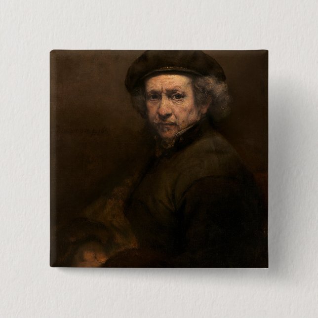 Self-Portrait, 1659 (oil on canvas) Button (Front)