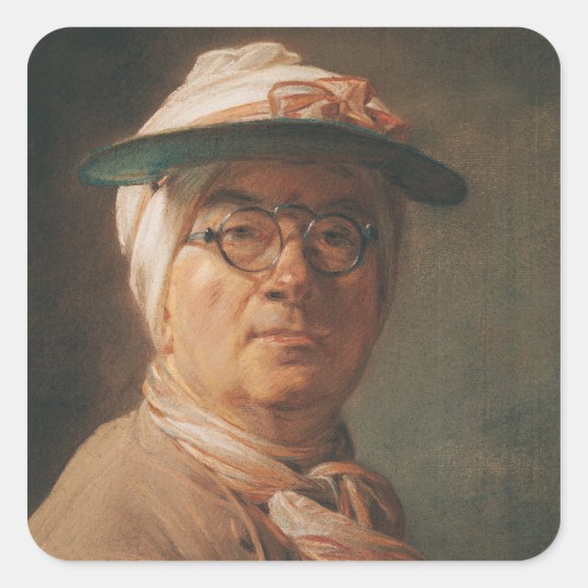 Self Portrait, 1775 Square Sticker (Front)