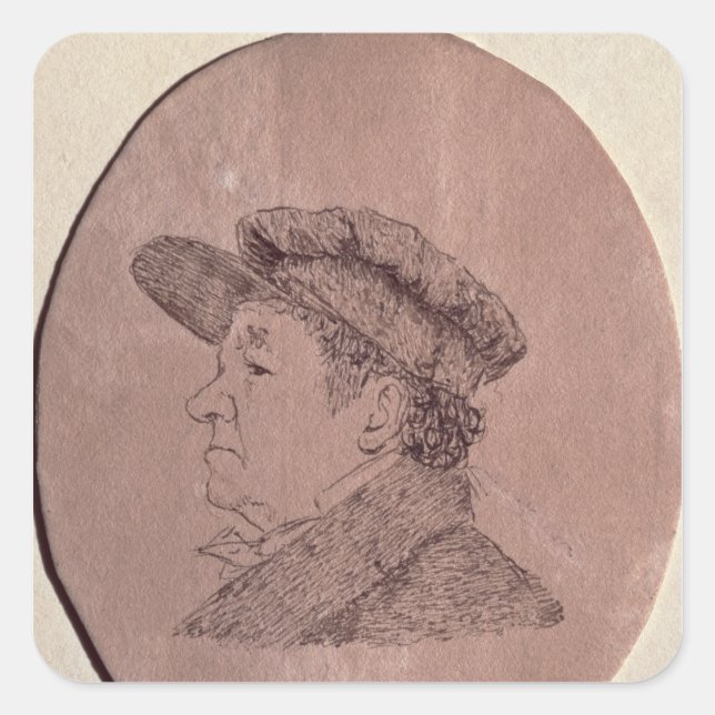 Self Portrait, 1824 Square Sticker (Front)