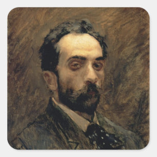 Self Portrait, 1890s Square Sticker