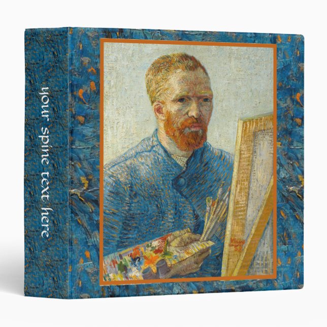 Self-Portrait as a Painter by Vincent Van Gogh 3 Ring Binder (Front/Spine)