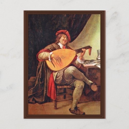 Self_Portrait As A Violin Player By Steen Jan Bes Postcard