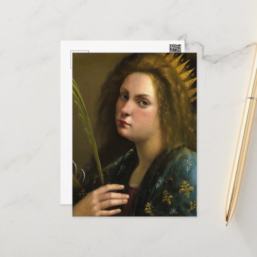 Self_Portrait as Saint Catherine of Alexandria Postcard