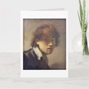 Self Portrait At Early Age By Rembrandt Van Rijn Card
