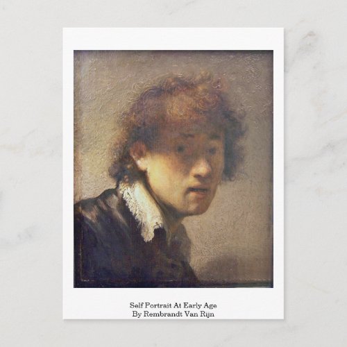 Self Portrait At Early Age By Rembrandt Van Rijn Postcard