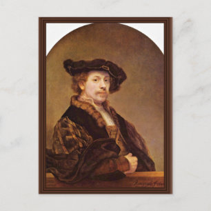 Self Portrait At The Age Of 33 By Rembrandt Postcard
