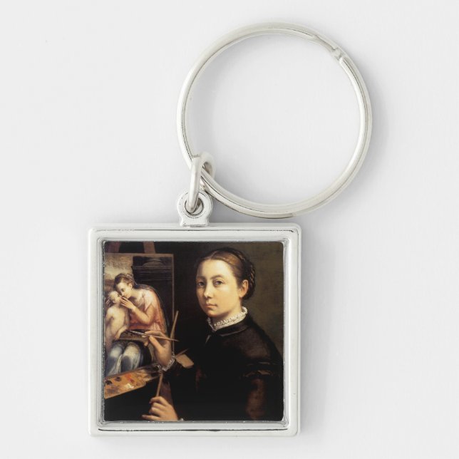 Self Portrait at the Easel Keychain (Front)