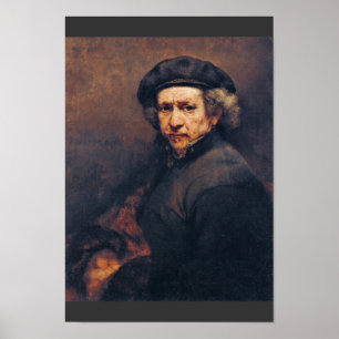 Self-Portrait, By Rembrandt (Best Quality) Poster