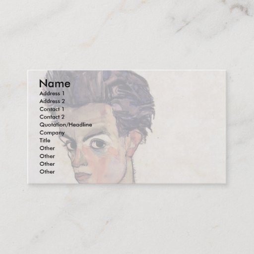 Customizable Self-Portrait By Schiele Egon Business Card Template