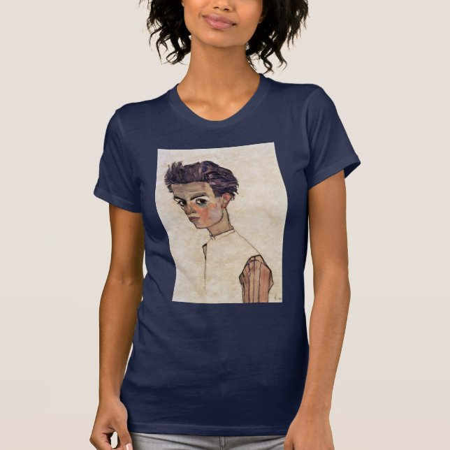 Self-Portrait By Schiele Egon T-Shirt (Front)
