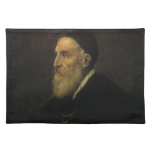 Self Portrait by Titian, Vintage Renaissance Art Cloth Placemat