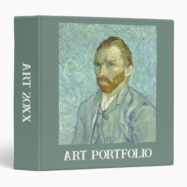 Self-Portrait by Vincent Van Gogh 3 Ring Binder (Front/Spine)