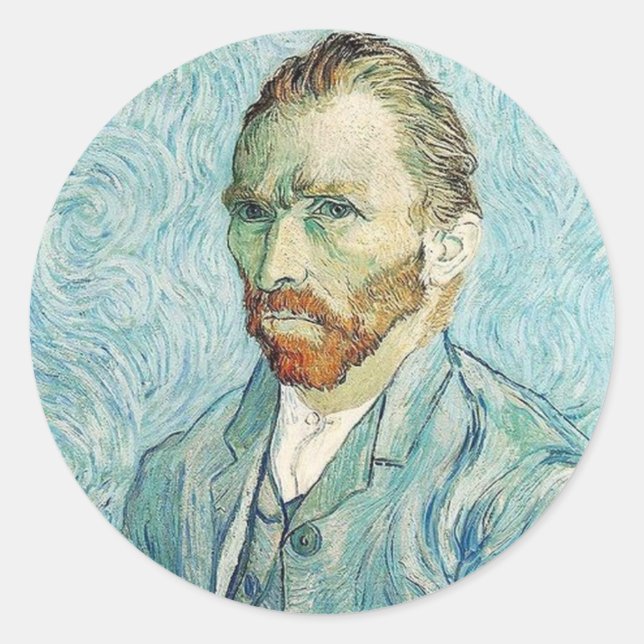 Self Portrait by Vincent Van Gogh Classic Round Sticker (Front)