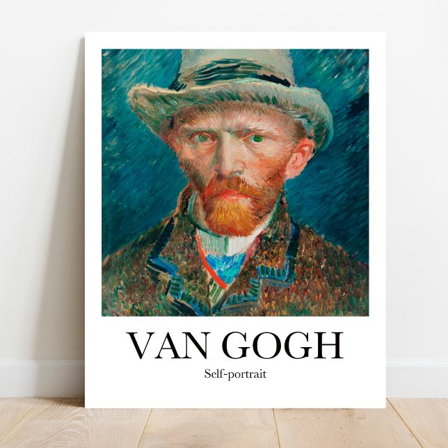 Self-portrait by Vincent Van Gogh Poster (Own Van Gogh's Bold Vision: Self-Portrait (1887) Poster. Vivid colors & museum quality)