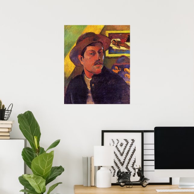 Self-Portrait in a Hat, Paul Gauguin, Poster (Home Office)