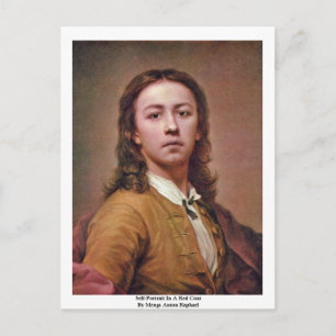 Self-Portrait In A Red Coat By Mengs Anton Raphael Postcard