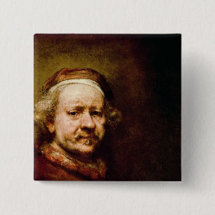 Self Portrait in at the Age of 63, 1669 Pinback Button