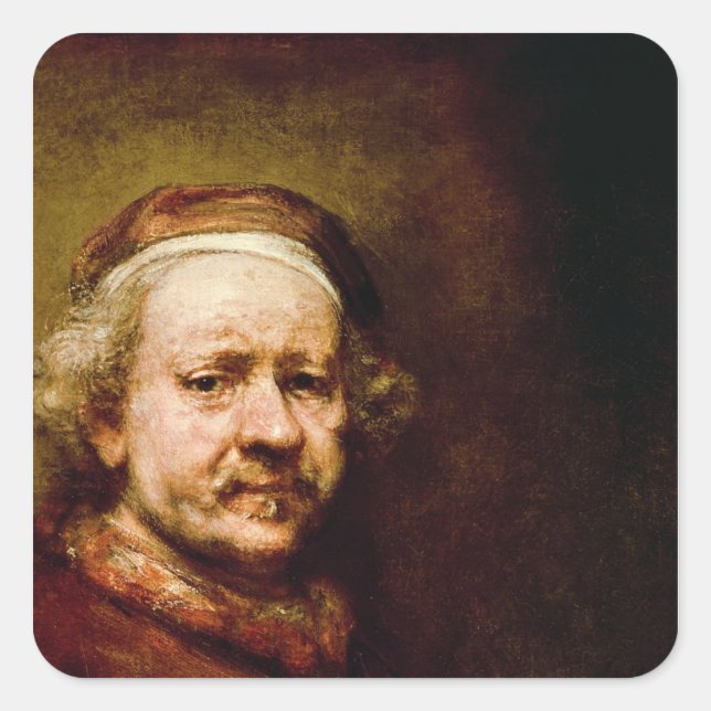 Self Portrait in at the Age of 63, 1669 Square Sticker (Front)