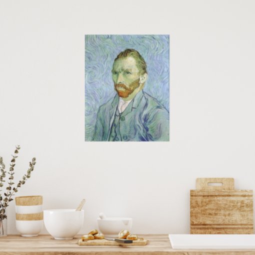 Self Portrait in Blue by Vincent van Gogh Poster | Zazzle