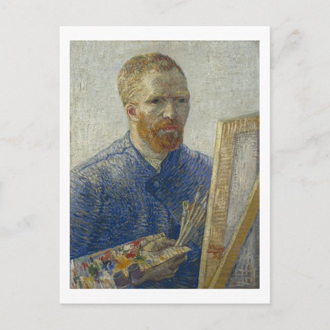 Self-Portrait in Front of Easel, Van Gogh Fine Art Postcard (Front)