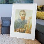 Self Portrait in Front of Easel, Vincent van Gogh Poster<br><div class="desc">Self Portrait in Front of the Easel (1888) by Vincent van Gogh is a vintage Post Impressionism fine art portraiture painting. Vincent van Gogh holding a palette with paints and a brush about to paint another masterpiece! Van Gogh painted over 40 self-portraits during his career and was the most prolific...</div>