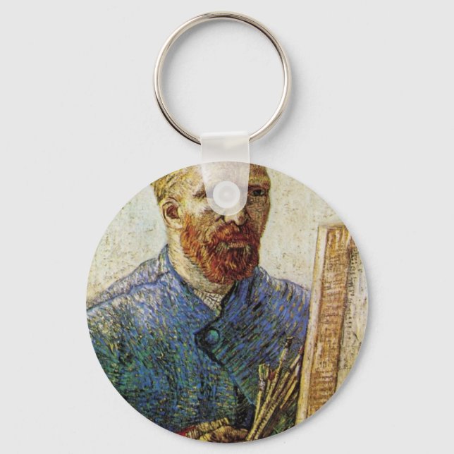 Self-Portrait in Front of the Easel by van Gogh Keychain (Front)