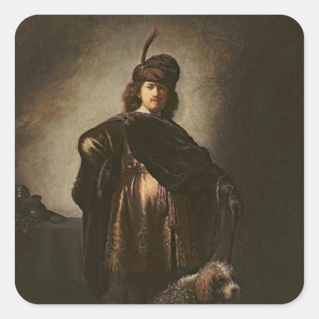 Self Portrait in Oriental Costume, 1631 Square Sticker (Front)