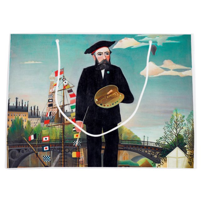 Self Portrait, Landscape, Rousseau Large Gift Bag (Front)