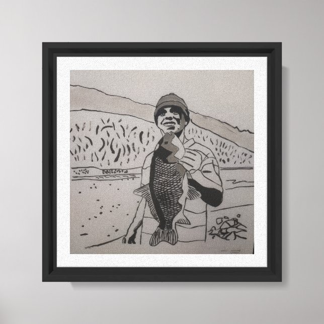 Self Portrait Mark Elsen Hand Painted Canvas Print (Front)