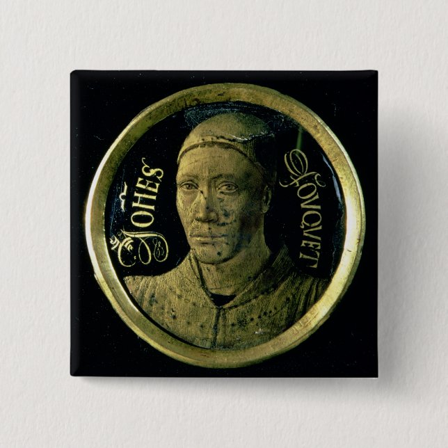Self portrait medallion, c.1450 (enamel on copper) button (Front)