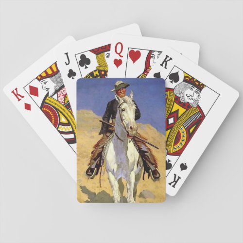 Self Portrait on a Horse by Frederic Remington Poker Cards
