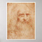 Self-Portrait, Red Chalk, Leonardo da Vinci, 1519 Poster | Zazzle