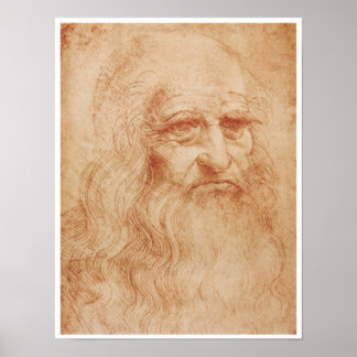 Self-Portrait, Red Chalk, Leonardo da Vinci, 1519 Poster