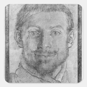 Self portrait square sticker