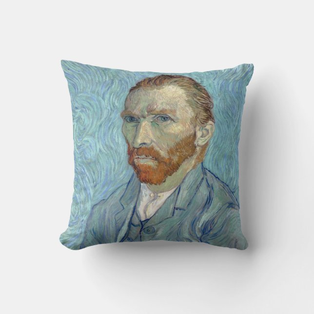 Self-Portrait, Vincent van Gogh, 1889 Throw Pillow (Front)