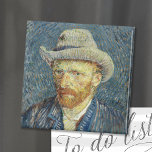Self-Portrait | Vincent Van Gogh Magnet<br><div class="desc">Self-Portrait with Grey Felt Hat (1887) by Dutch post-impressionist artist Vincent Van Gogh. Van Gogh often used himself as a model for practicing figure painting. It is clear that he had studied the technique of pointillism, but his brushstrokes are not systematic and he has applied the marks in his own...</div>