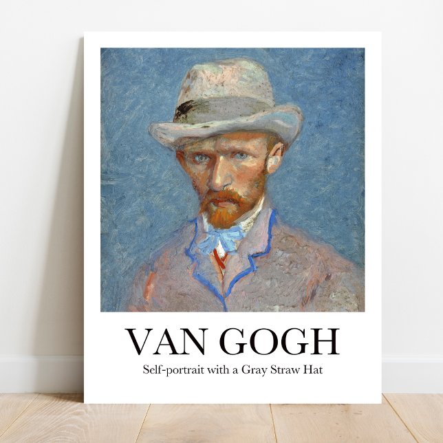 Self-portrait with a Gray Straw Hat by Van Gogh Poster (Own Van Gogh's Gaze: "Self-Portrait with Gray Straw Hat" Poster. Vibrant colors!)