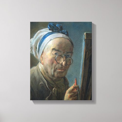 Self Portrait with an Easel c1775_79 Canvas Print