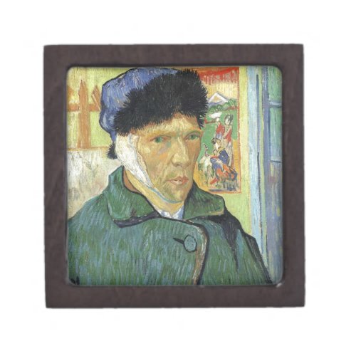 Self Portrait with Bandaged Ear by Van Gogh Keepsake Box