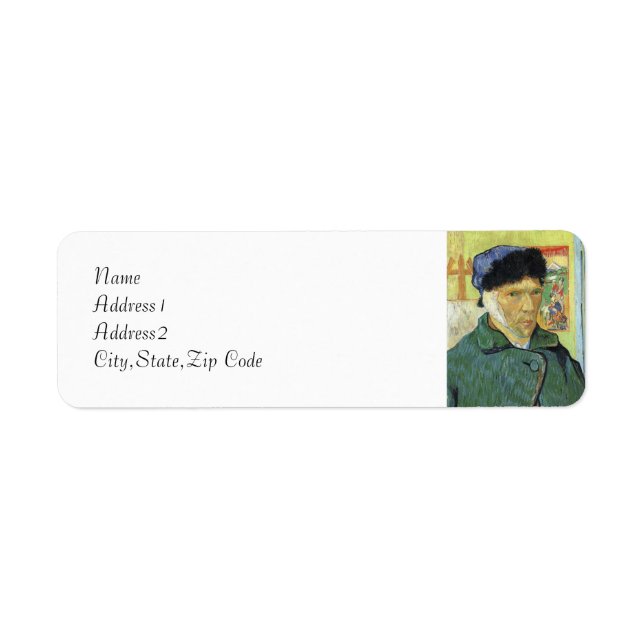 Self Portrait with Bandaged Ear by Van Gogh Label (Front)