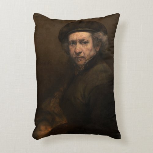 Self_Portrait with Beret by Rembrandt Decorative Pillow