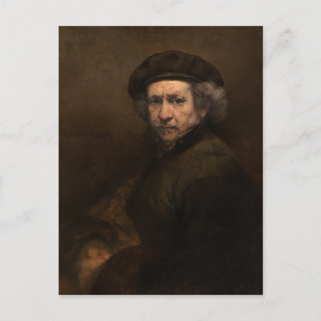 Self-Portrait with Beret by Rembrandt Postcard (Front)