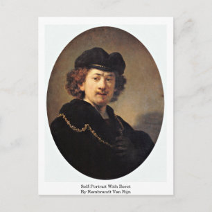 Self-Portrait With Beret By Rembrandt Van Rijn Postcard