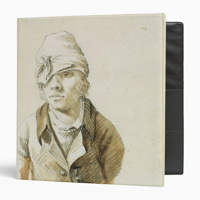 Self Portrait with Cap and Eye Patch 3 Ring Binder (Front/Inside)