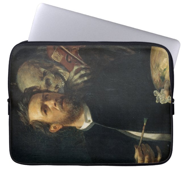 Self-Portrait With Death as a Fiddler (by Böcklin) Laptop Sleeve (Front)