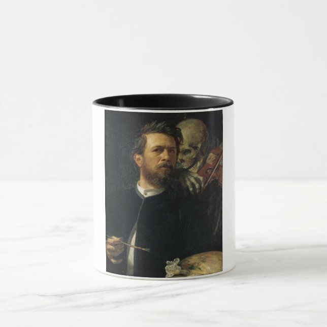 Self-Portrait With Death as a Fiddler (by Böcklin) Mug (Center)
