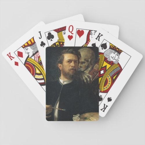 Self_Portrait With Death as a Fiddler by Bcklin Playing Cards
